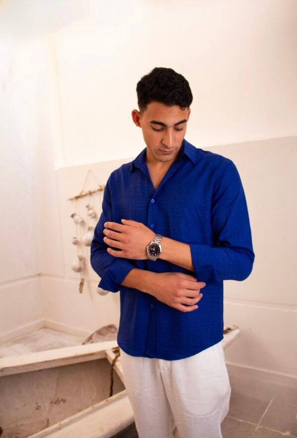 Linen shirt royal blue